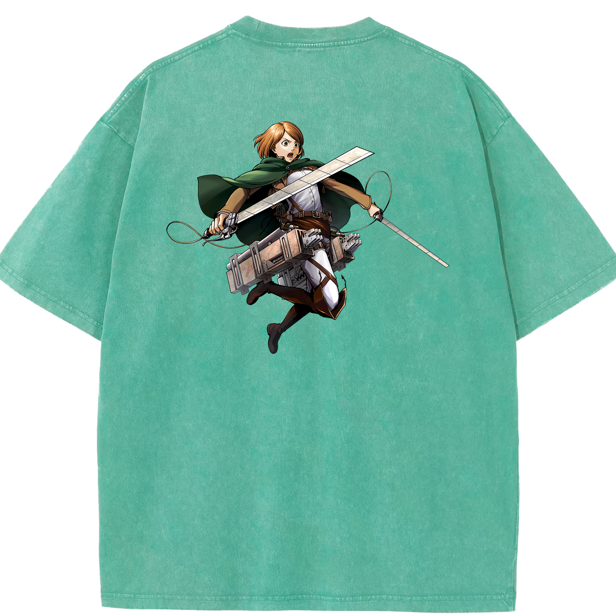 （画像用） 進撃の巨人 ペトラ·ラル Attack on Titan Petra Rall 綿100% ヴィンテージ風 半袖Tシャツ（背面プリント）